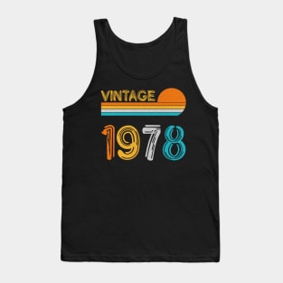 Vintage 1978 Happy 45th Birthday Retro Tank Top